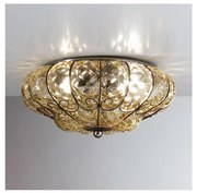 SIRU - Mennyezeti lámpa SOLE 3xE14/40W/230V átm. 31 cm bézs/króm Velencei üveg