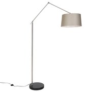 Modern állólámpa acélból, taupe színű árnyékolóval 45 cm - Editor