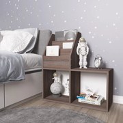 szürke-sonoma színű szerelt fa gyerek újságtartó 71x30x78,5 cm