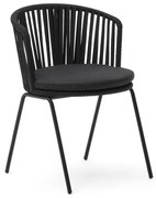 Fekete fém kerti szék Saconca – Kave Home