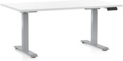 Állítható magasságú asztal OfficeTech D, 140 x 80 cm, szürke alap, fehér