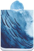 Poncsó törölköző WHALES kék 80×145 cm