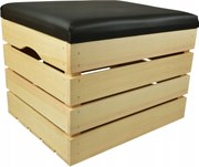 Kárpitozott Fa Puff Pl Láda Kárpitozással