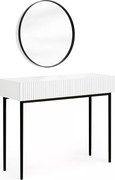 Nicole fésülködőasztal fekete tükörrel 60 cm - matt fehér / fekete lábak
