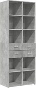 vidaXL betonszürke szerelt fa magasszekrény 70 x 42,5 x 185 cm