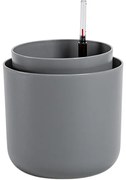 Plastia Tolita önöntöző virágtartó, szürke, átmérő: 19 cm, 19 cm átmérőjű