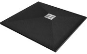 Mexen Stone+ négyzet kompozit zuhanytálca 100 x 100 cm, Fekete - 44701010