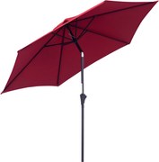 Outsunny Cantilever Parasol Kerti Napernyő Markíza Kézi Forgó Alumínium 180 g/m² Pólészter Piros ∅2.6 x 2.35 m | Aosom
