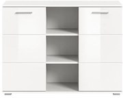 Prego 2 ajtós 3 polcos komód fehér