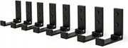8 db Összecsukható Ruhafogas Falra Szerelhető Bútorakasztó Fekete Erős Loft Stílus