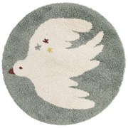 Világoszöld gyerek szőnyeg ø120 cm Bohemian Bird Aqua – Nattiot