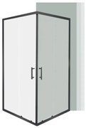 Spirit Clear 90x90x180 cm-es szögletes zuhanykabin, zuhanytálca nélkül fekete