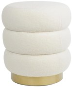 Fehér buklé puff Kimi – Light &amp; Living