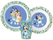 Bluey Tropical étkészlet, micro műanyag szett, pohárral 260 ml