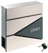 Postaláda újságtartóval ezüst 2 kulccsal