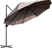 Outsunny XXL Napernyő Kétkarú 445x260 cm-es Ovális Napernyő Kézi Kurblis Állvánnyal Kertbe, Piacra | Aosom