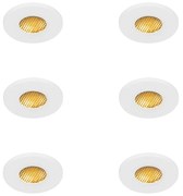 6 darabos modern fürdőszobai süllyesztett spotlámpa szett fehér IP54 - Shed Honey