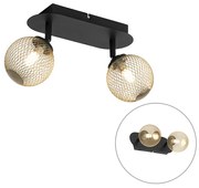 Spotlámpa fekete arannyal 2-lámpás - Athens Wire