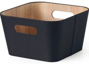 Kitchisimo 2 db tároló kosár szett 27 × 27 × 16cm, fekete, M