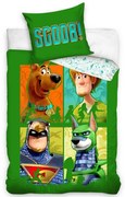 Pamut gyermekágynemű Scooby Doo A zöld négyes, 140 x 200 cm, 70 x 90 cm
