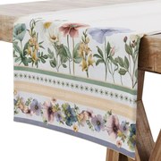 Szellőrózsás pamut asztali futó, 45 x 140 cm