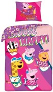 Peppa malac Happy ágyneműhuzat 140×200cm, 70×90 cm