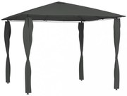 antracitszürke pavilon oszlop takarókkal 3 x 3 x 2,6 m 160 g/m²