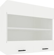 Benita 2 ajtós Üveges Felső konyhaszekrény Fehér 80x30x60 cm