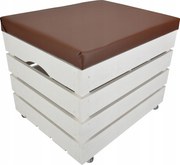 Tároló Doboz Ökobőr Kárpitozással Puff Kerekek