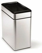 Négyzet alakú nyitott kosár fürdőszobába 10 l, matt acél, rozsdamentes acél