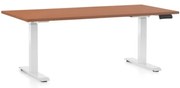 Állítható magasságú asztal OfficeTech C, 160 x 80 cm, fehér alap, cseresznye