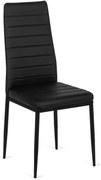 Bőrhatású étkezőszék NARIS, fekete műbőr