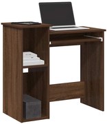 barna tölgy szerelt fa íróasztal polcokkal 84x40x78 cm