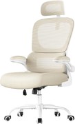 Irodai szék, ergonomikus forgó szék, légáteresztő, homokbézs
