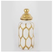 Kerámia tégely 31x12,5 cm arany/fehér