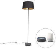 Okos állólámpa fekete fekete árnyékolóval 45 cm, Wi-Fi-vel, A60 - Simplo