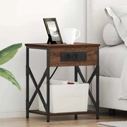 Éjjeliszekrény fiókkal barna tölgy 41 x 31 x 51 cm Faanyag