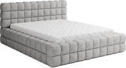 Szürke kárpitozott ágyneműtartós franciaágy ágyráccsal 180x200 cm Dizzle – ELTAP