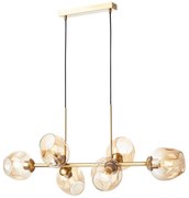 Redo 01-2619 - Csillár zsinóron PIERCE 6xE27/42W/230V arany/füstös