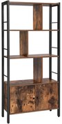 Könyvespolc, tárolópolc 74 x 30 x 154,5 cm barna-fekete