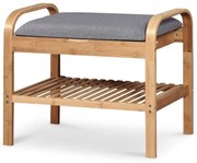 Cipőtartó Valena 1, természetes fa / szürke