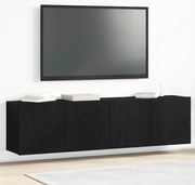 2 db fekete tölgyfa TV-szekrény 160 x 30 x 41 cm