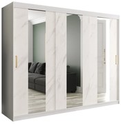 Ruhásszekrény 250 cm Marbelo P (matt fehér + fehér márvány). 1064532