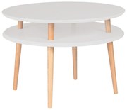 UFO világosszürke dohányzóasztal natúr lábakkal, ⌀ 70 cm - Ragaba