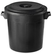 STEFANPLAST Hulladékgyűjtő Dob 50 L, fekete - fedél nélkül Méret: S