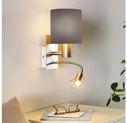 Eglo 96481 - LED flexibilis lámpa PASTERI 1xE27/40W+LED/3,8W szürke