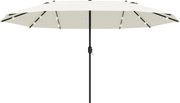 Outsunny LED-es Kétoldali Napernyő 440 x 256 cm Kerti Napernyő | Aosom