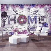 Fotótapéta - Otthon - virágos felirat (152,5x104 cm)