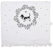 Konyhai kéztörlő pamut fehér kutyás Lovely Grey Dog