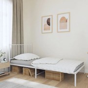 fehér fém ágykeret fejtámlával 107x203 cm